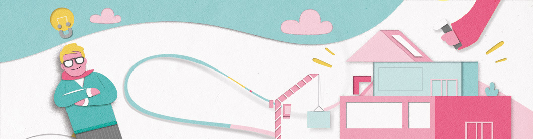 Eine Illustration einer Person die Architekt werden will