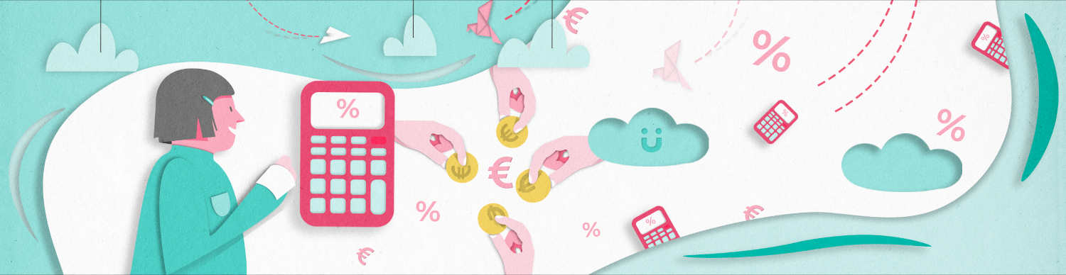 Eine Person bekommt Geld und berechnet den Marktanteil