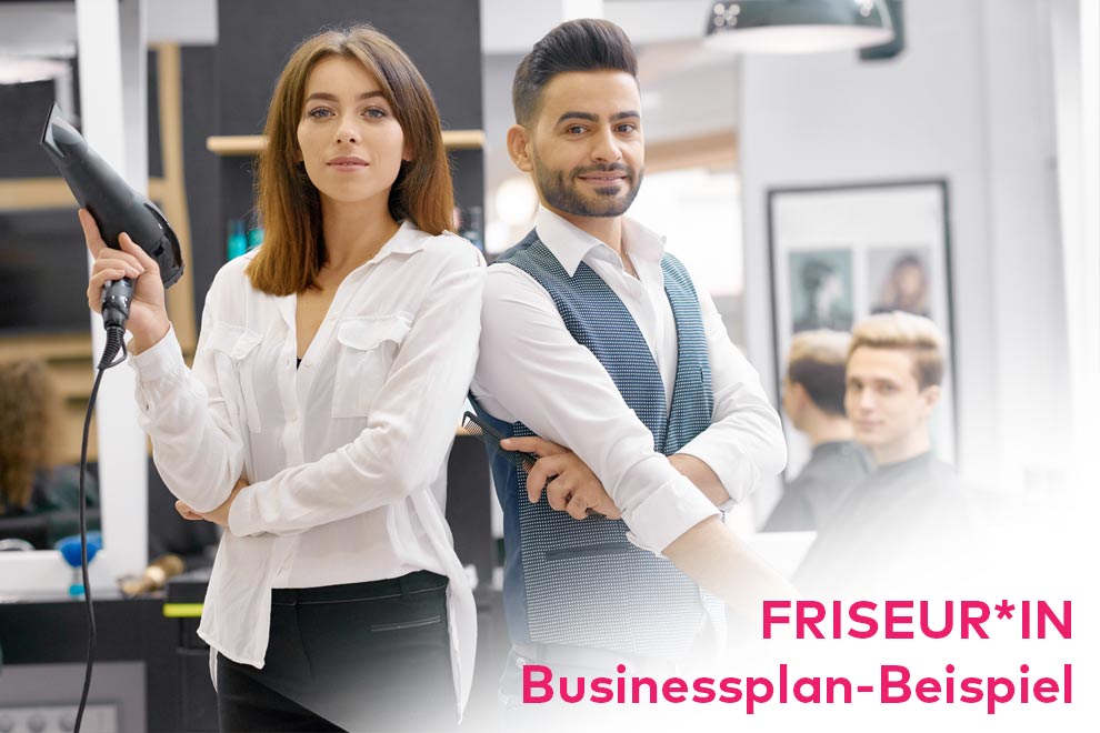 Friseurin und Friseur im Friseurladen