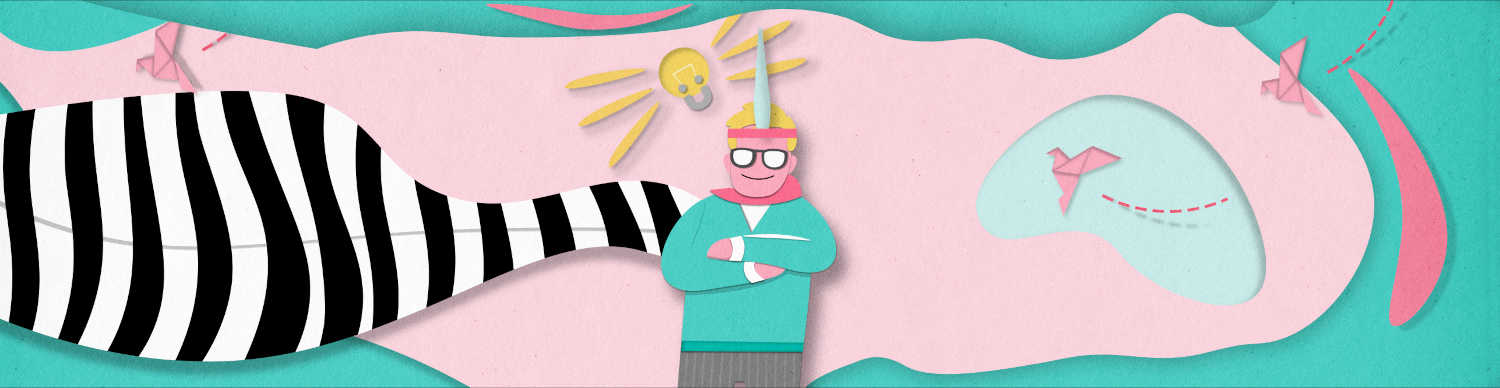 Eine Person verkleidet sich als Zebra-Einhorn